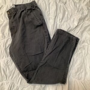 Dark Grey Slim Canvas Pants